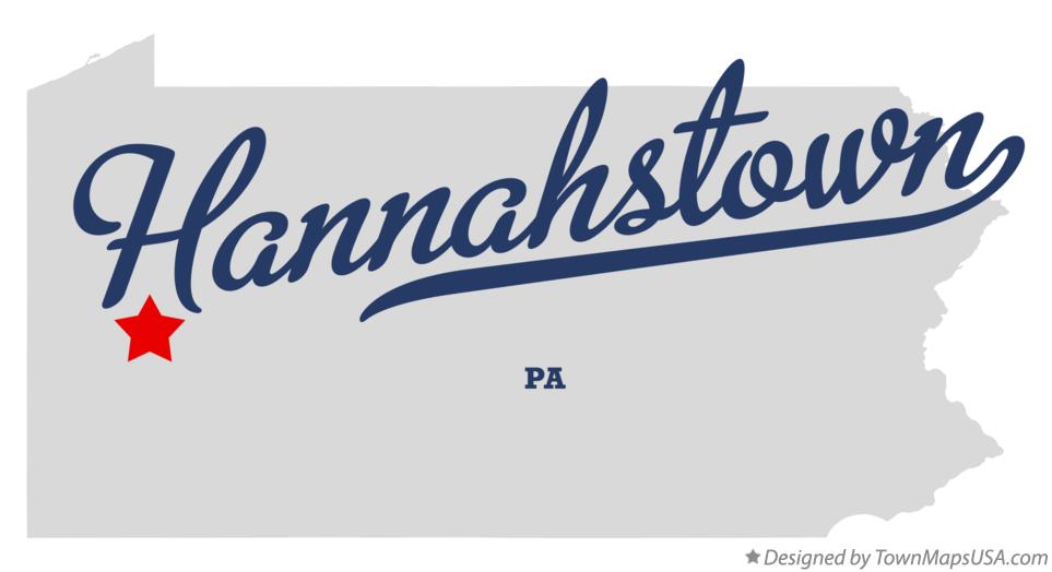 Map of Hannahstown Pennsylvania PA