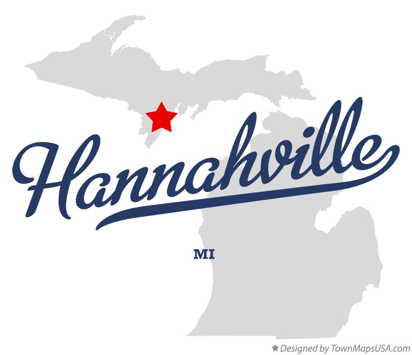 Map of Hannahville Michigan MI