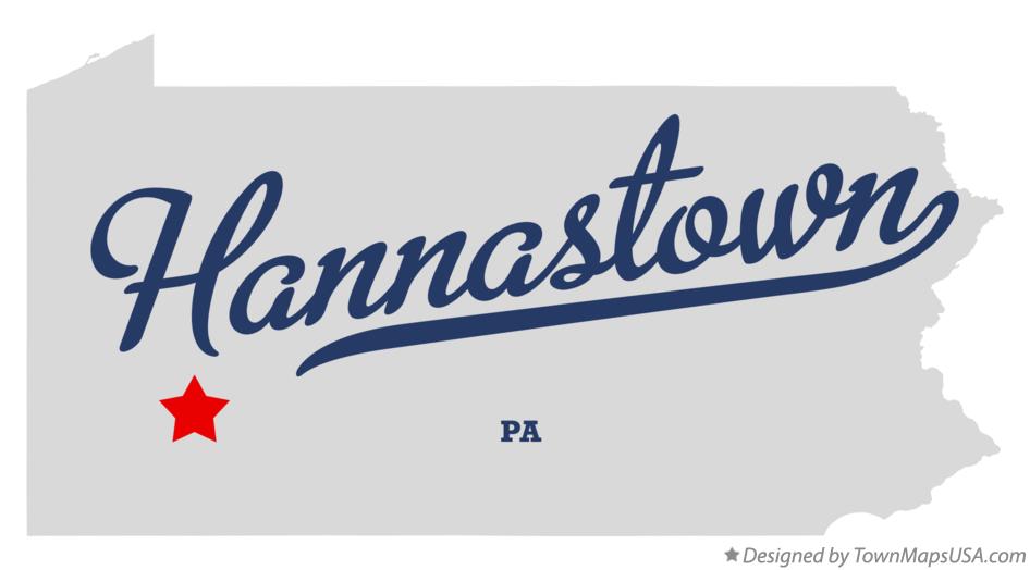 Map of Hannastown Pennsylvania PA