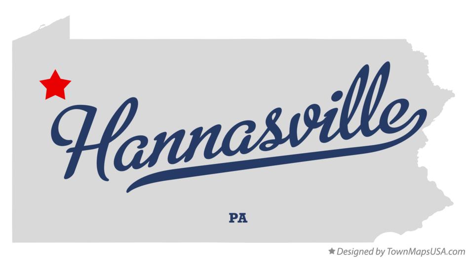 Map of Hannasville Pennsylvania PA