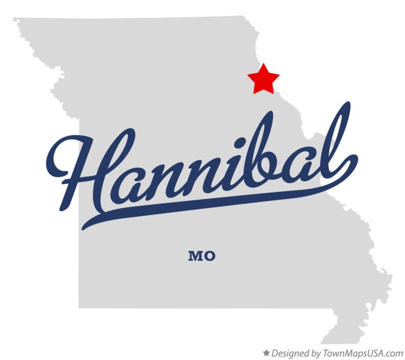 Map of Hannibal Missouri MO