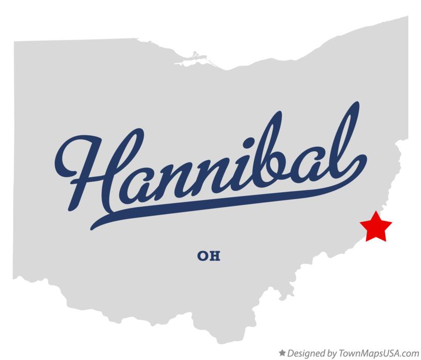 Map of Hannibal Ohio OH