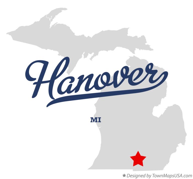 Map of Hanover Michigan MI