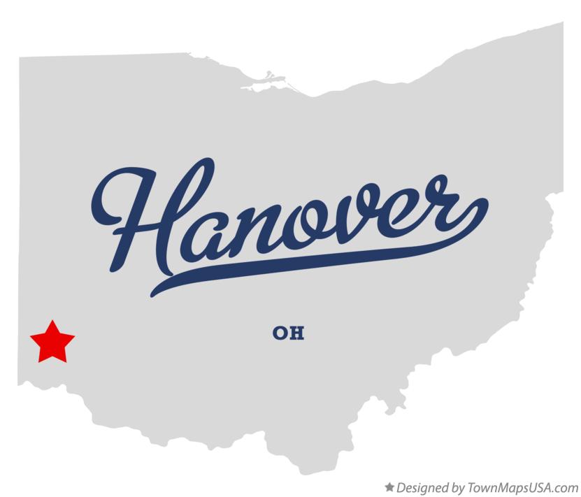 Map of Hanover Ohio OH