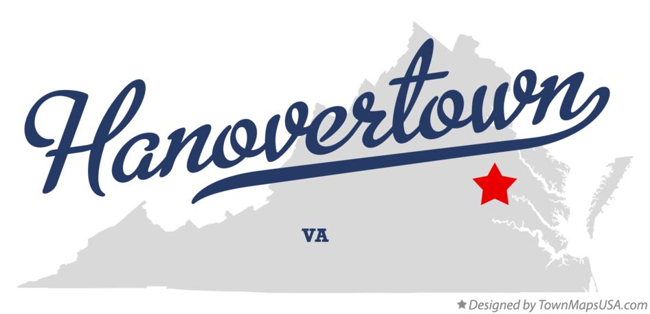 Map of Hanovertown Virginia VA