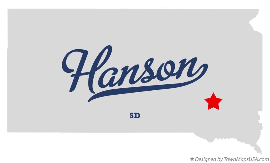 Map of Hanson South Dakota SD