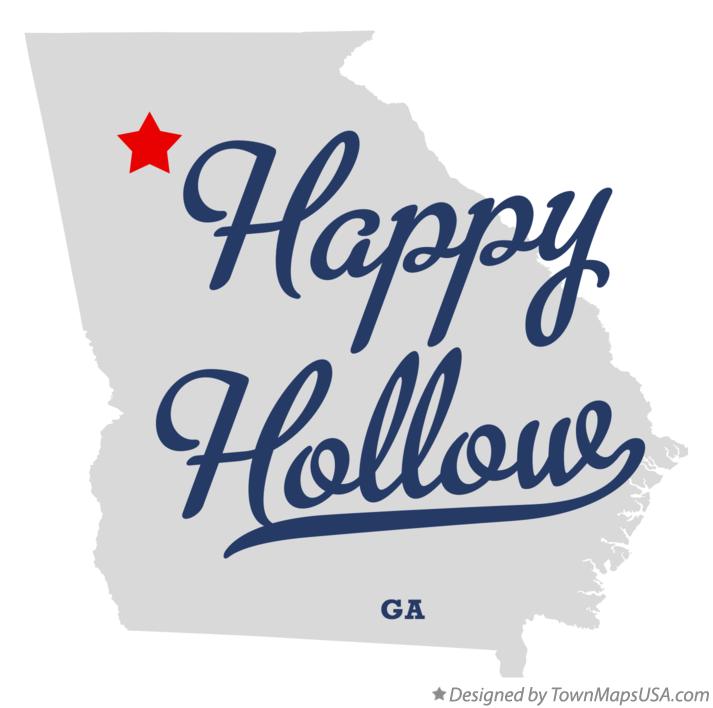 Map of Happy Hollow Georgia GA