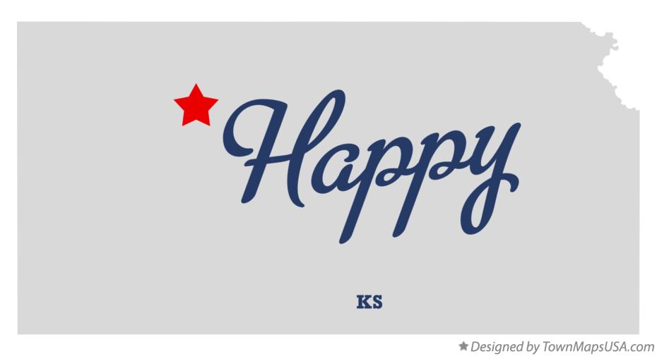 Map of Happy Kansas KS