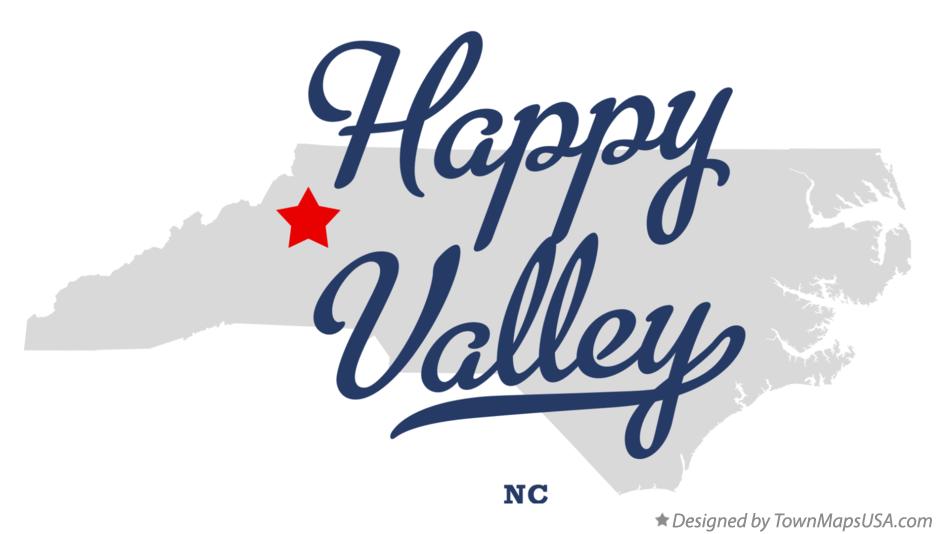 Map of Happy Valley North Carolina NC