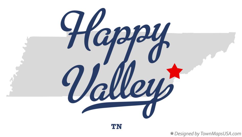 Map of Happy Valley Tennessee TN