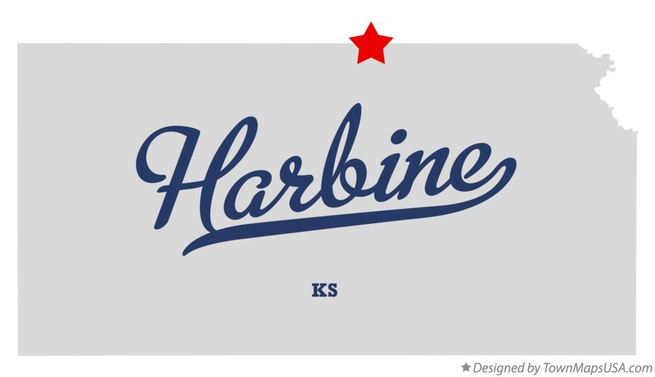 Map of Harbine Kansas KS