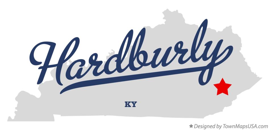Map of Hardburly Kentucky KY