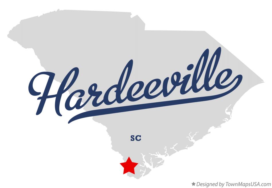 Map of Hardeeville South Carolina SC