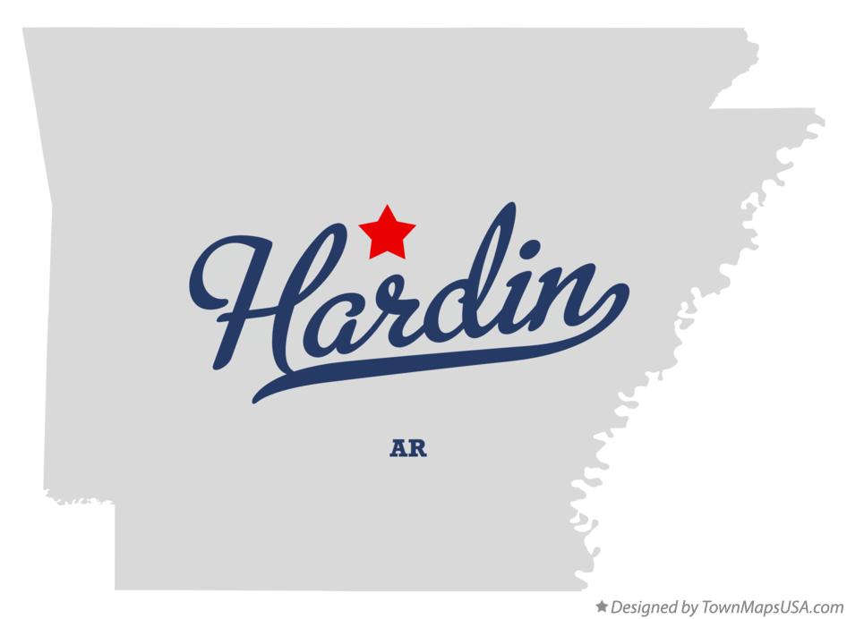 Map of Hardin Arkansas AR