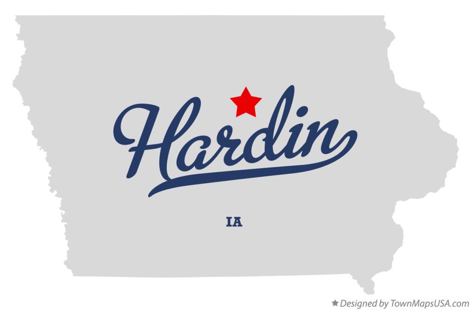 Map of Hardin Iowa IA