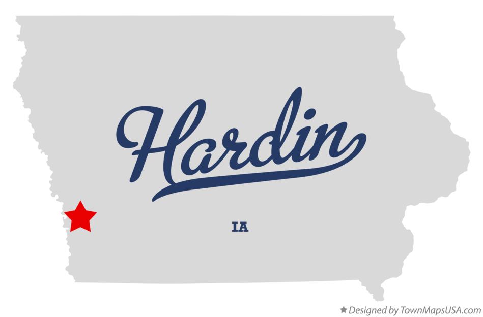 Map of Hardin Iowa IA
