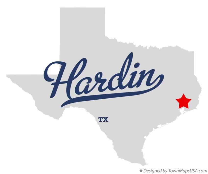 Map of Hardin Texas TX