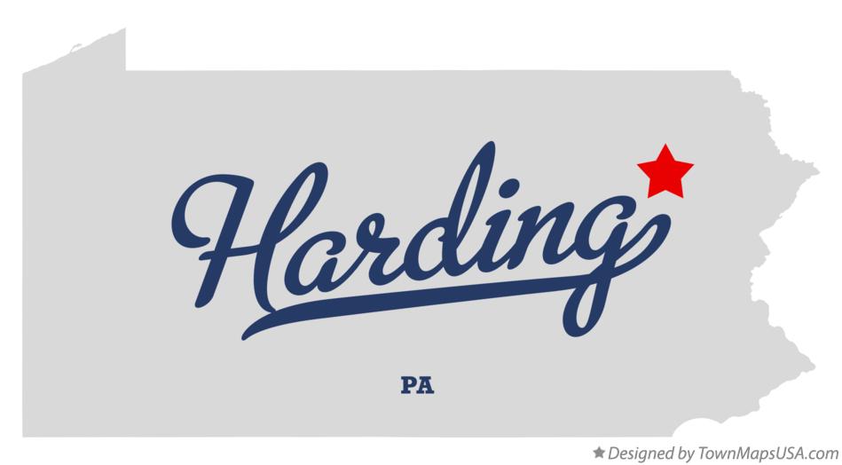 Map of Harding Pennsylvania PA