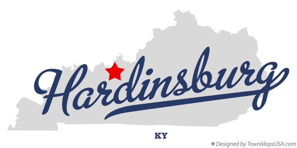 Map of Hardinsburg Kentucky KY