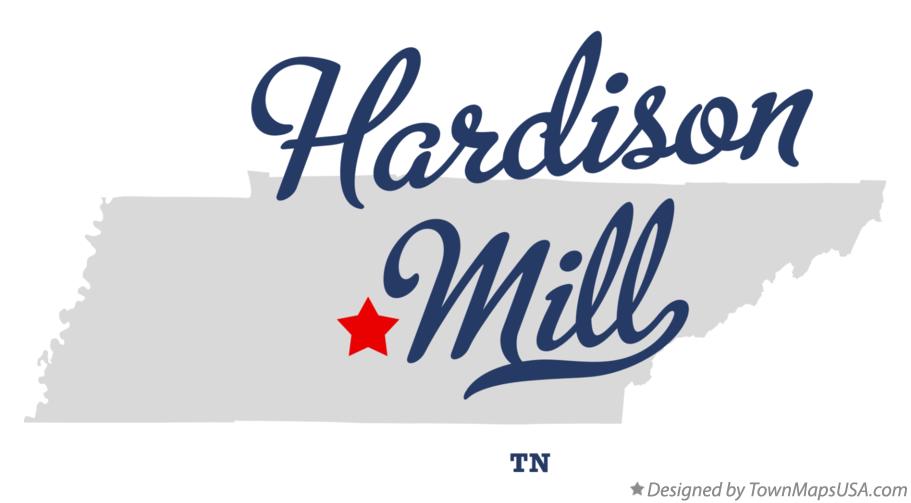 Map of Hardison Mill Tennessee TN