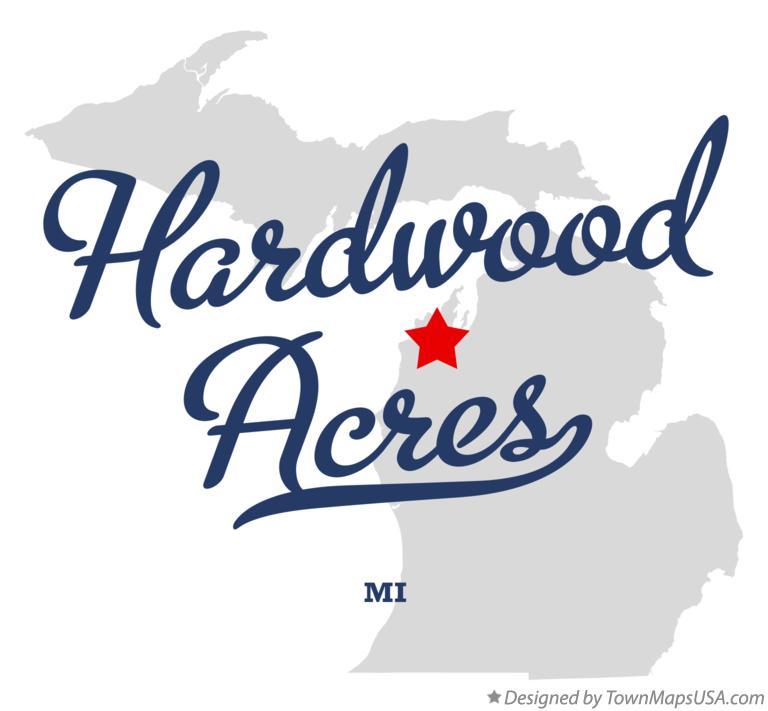 Map of Hardwood Acres Michigan MI