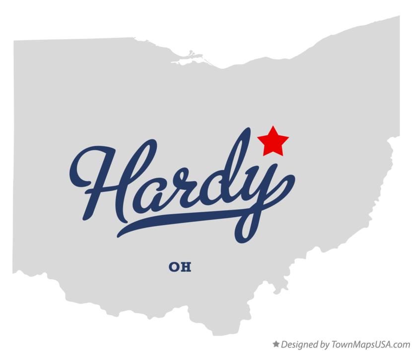 Map of Hardy Ohio OH