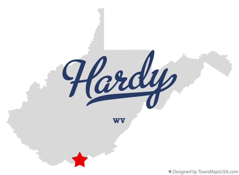Map of Hardy West Virginia WV