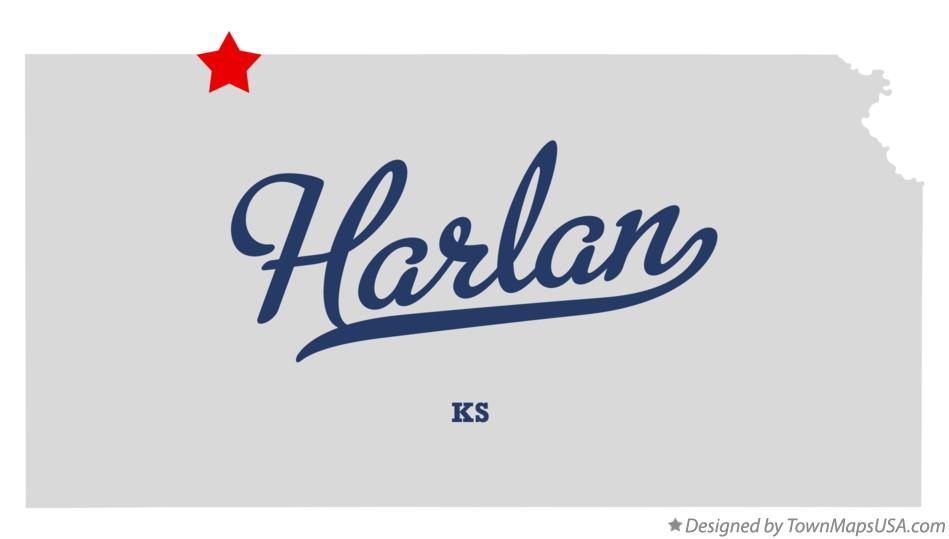 Map of Harlan Kansas KS