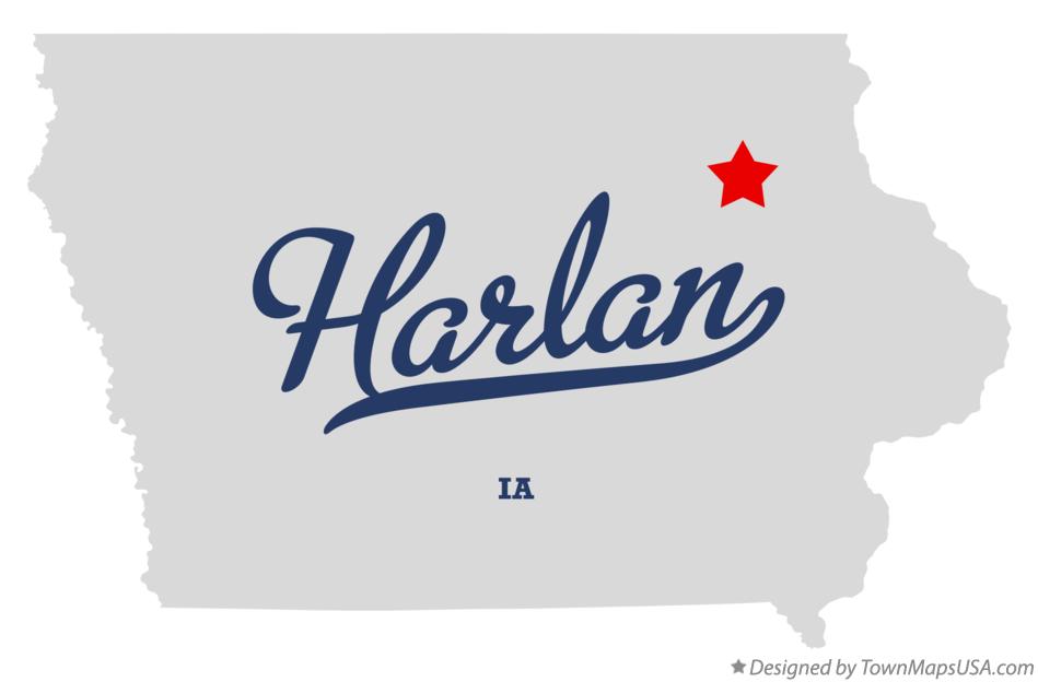 Map of Harlan Iowa IA