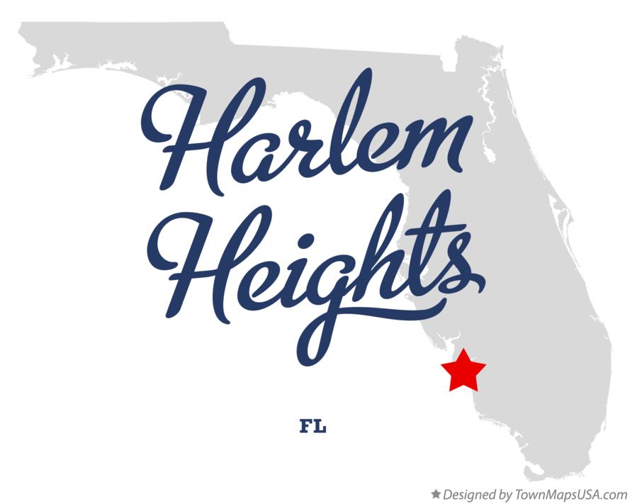 Map of Harlem Heights Florida FL
