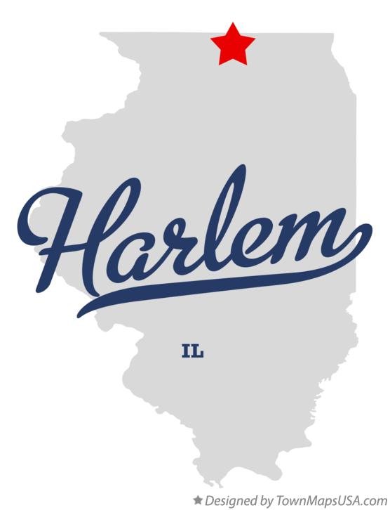 Map of Harlem Illinois IL