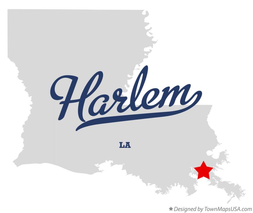Map of Harlem Louisiana LA