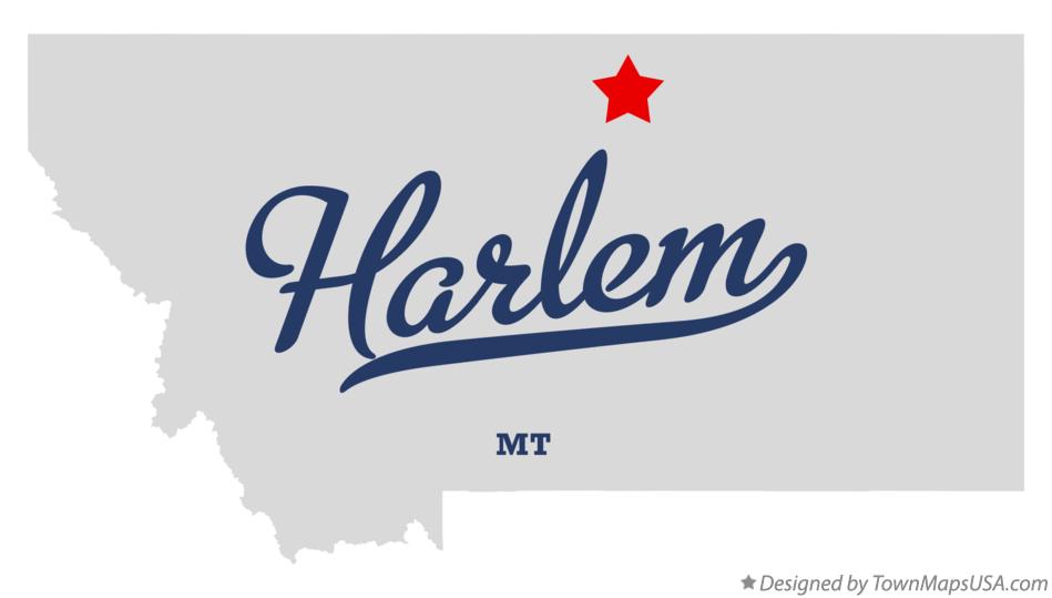 Map of Harlem Montana MT
