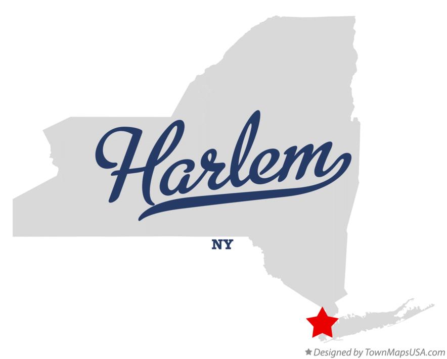 Map of Harlem New York NY