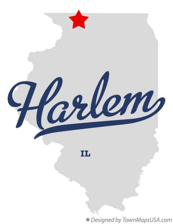 Map of Harlem Illinois IL