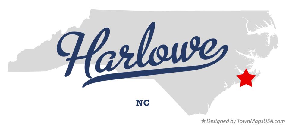 Map of Harlowe North Carolina NC
