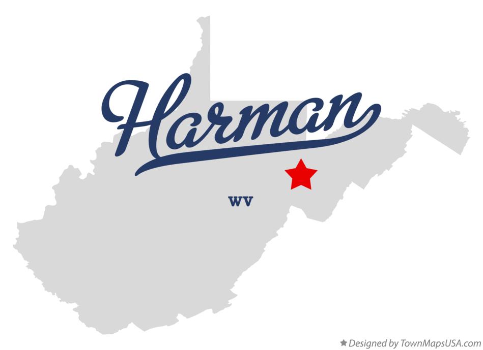 Map of Harman West Virginia WV
