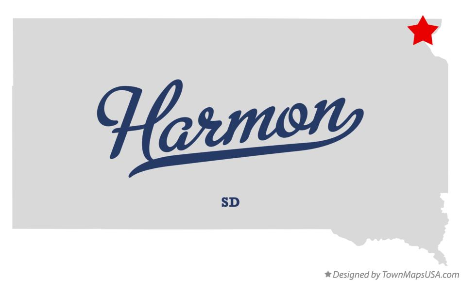 Map of Harmon South Dakota SD