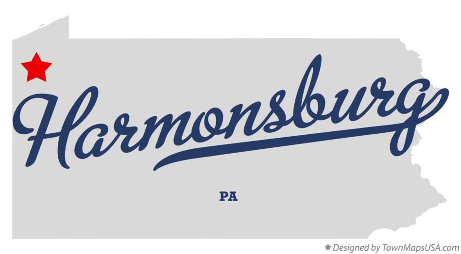 Map of Harmonsburg Pennsylvania PA