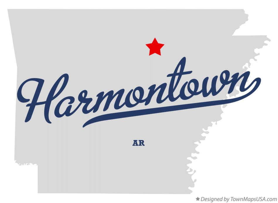 Map of Harmontown Arkansas AR