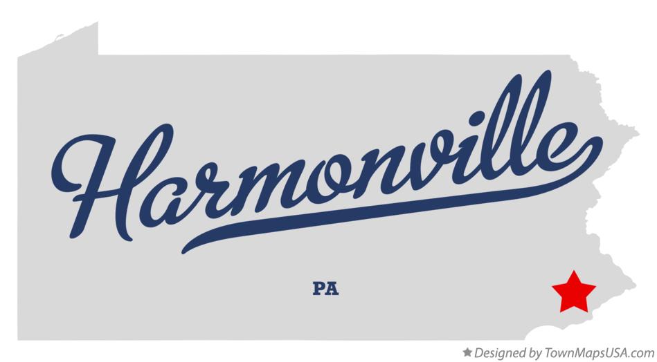 Map of Harmonville Pennsylvania PA