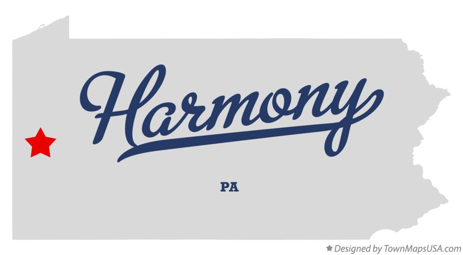 Map of Harmony Pennsylvania PA