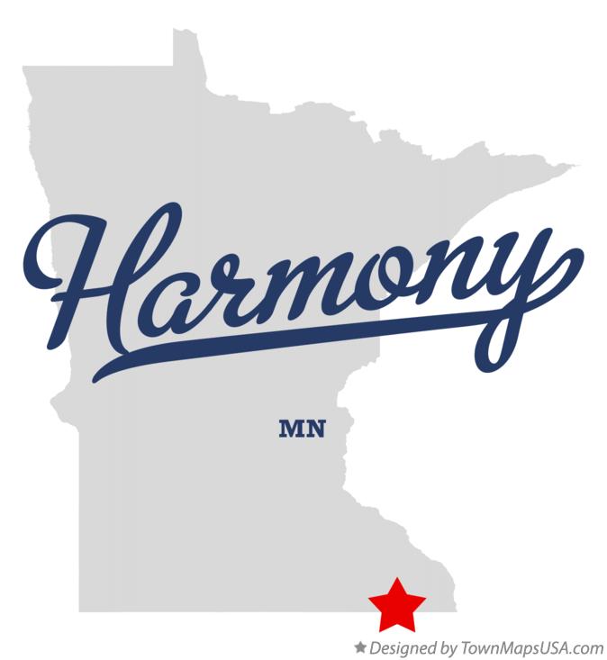 Map of Harmony Minnesota MN