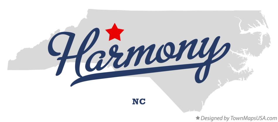 Map of Harmony North Carolina NC