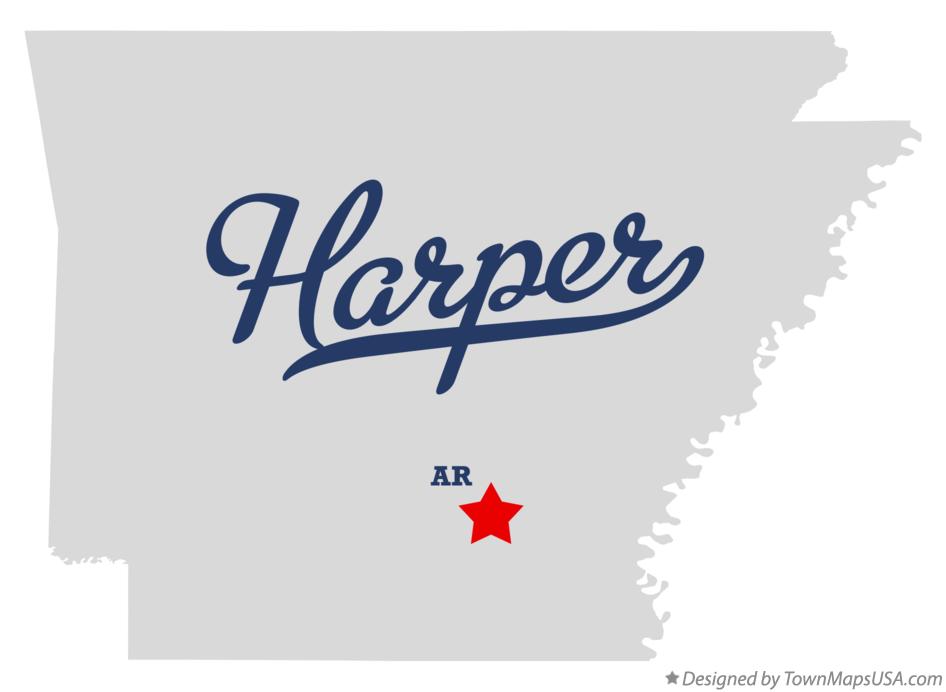 Map of Harper Arkansas AR