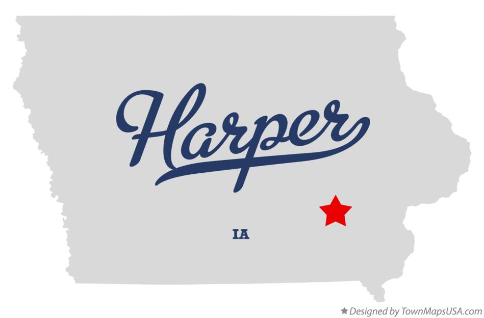Map of Harper Iowa IA