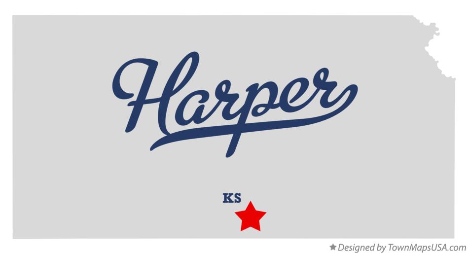 Map of Harper Kansas KS