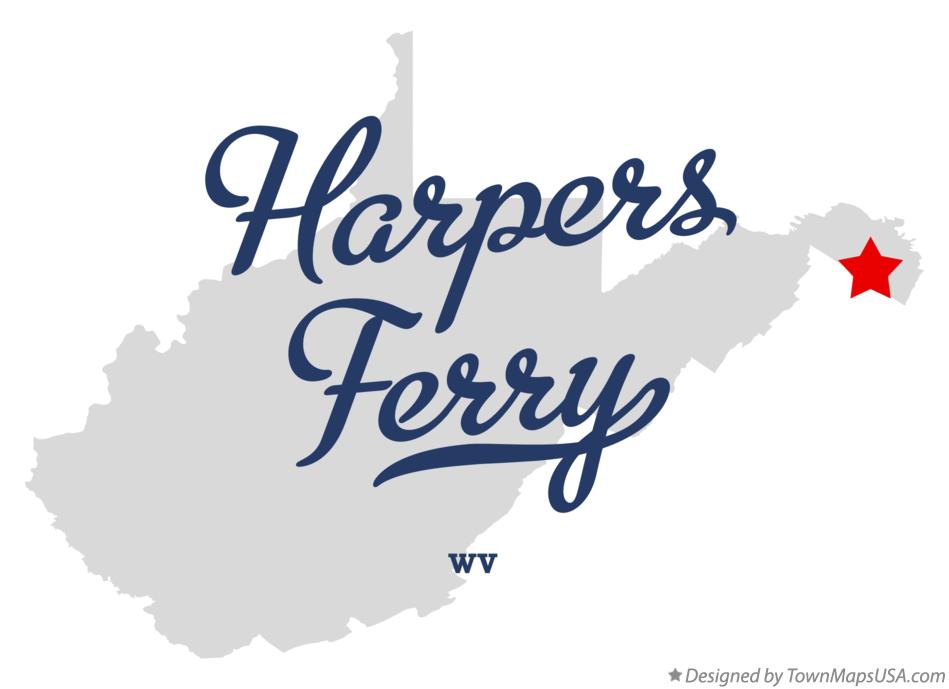 Map of Harpers Ferry West Virginia WV