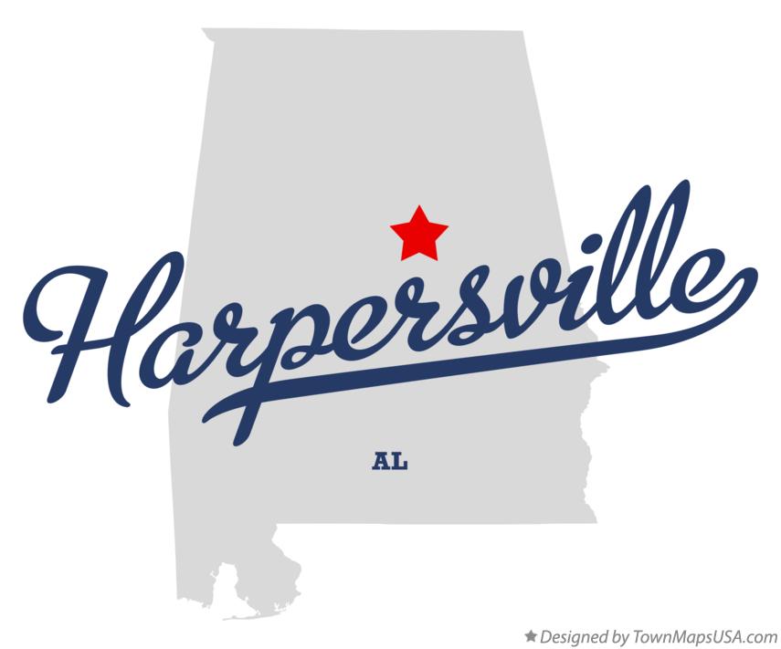Map of Harpersville Alabama AL