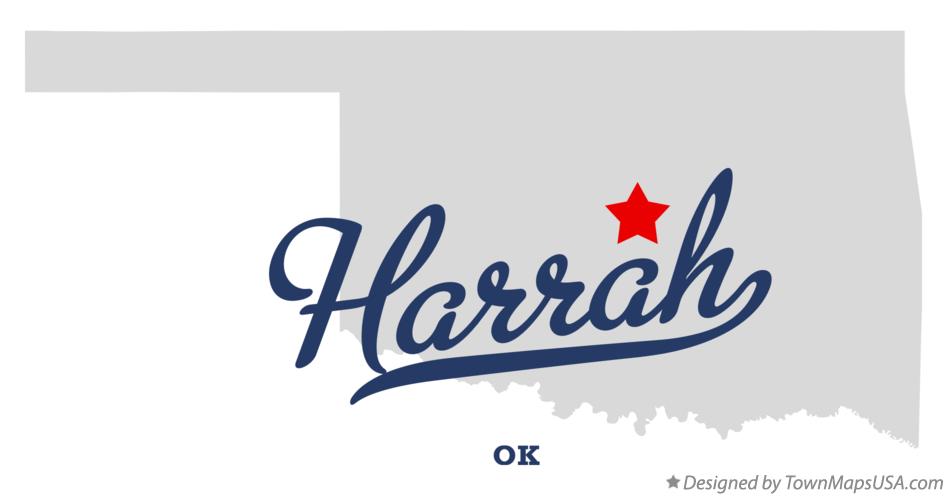 Map of Harrah Oklahoma OK